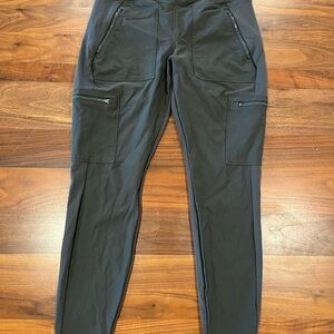 Athleta Green Cargo Pants with Zipper Pockets